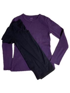 Joe t-shirts one purple with long sleeves, one black with shirt sleeves mediums